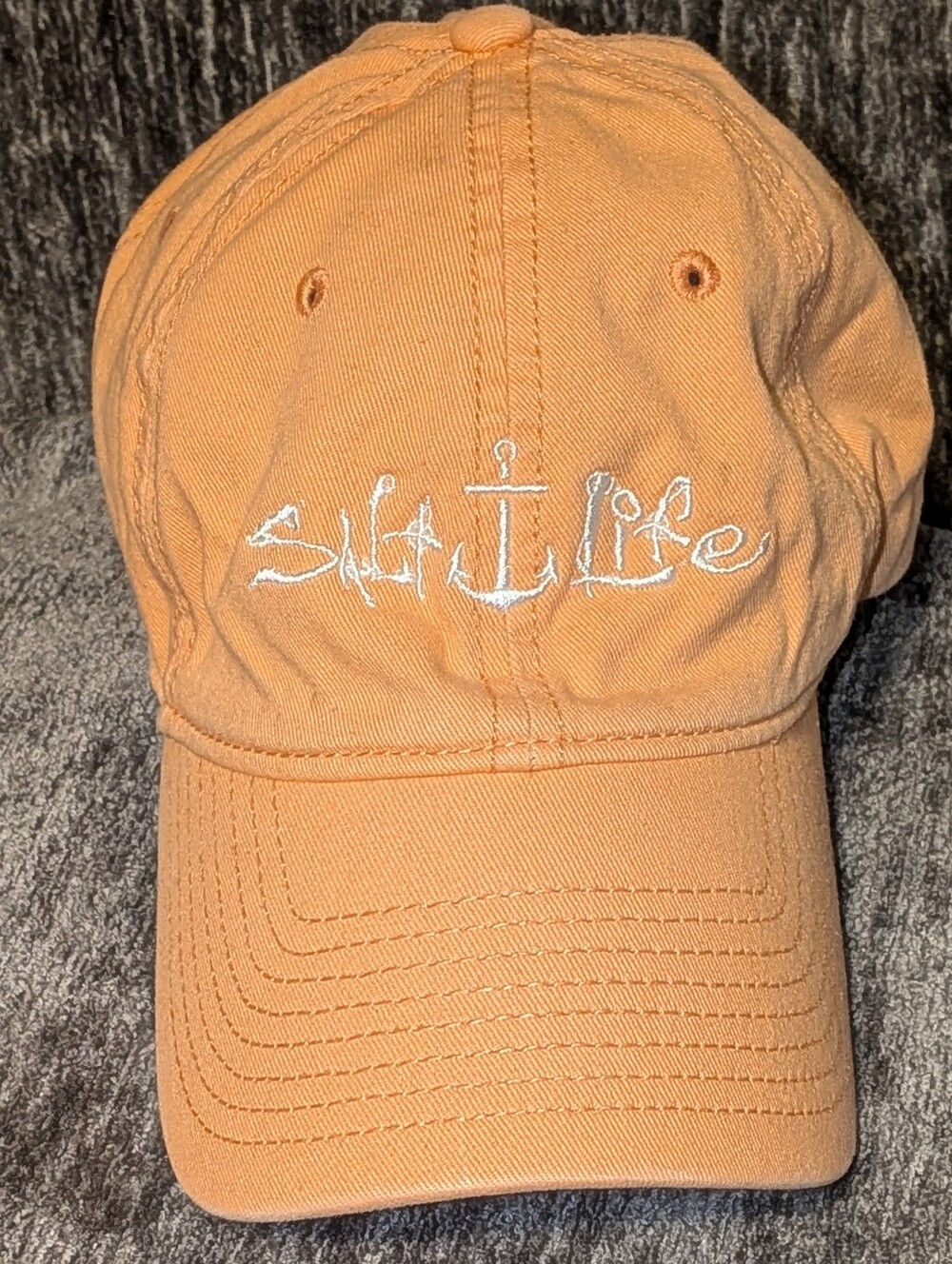 Salt Life, Peachy Orange W/ White Embroidered, Adjustable Baseball Cap - OSFM